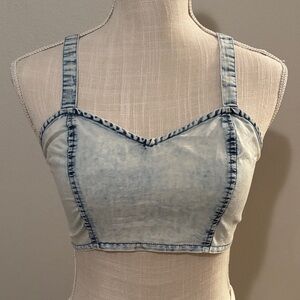 Denim Blue Crop Top